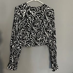 AFRM Crop Zebra Blouse